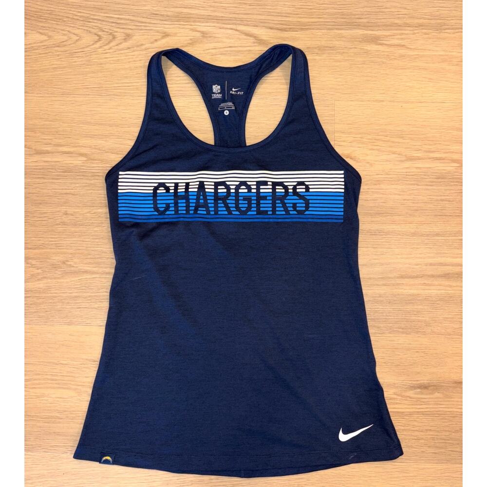 Chargers NFL team apparel navy blue Nike Dri Fit tanks womens size small